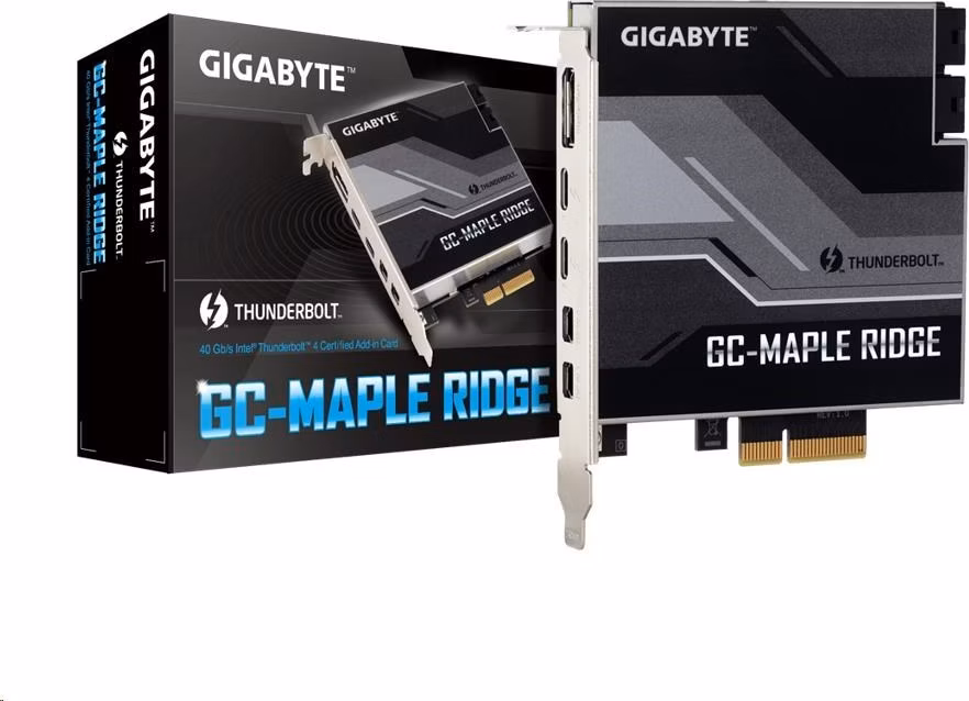 GIGABYTE GC-MAPLE RIDGE, prídavná karta s certifikáciou Intel® Thunderbolt™ 4, USB Type-C, DisplayPort