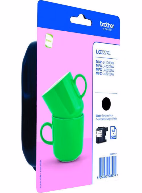 Čierny atrament BROTHER INK LC-227XLBK (až 1200 strán A4 podľa normy ISO 24711)