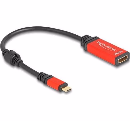 Delock Adaptér USB Type-C™ na HDMI (DP Alt Mód) 8K 60 Hz s funkcí HDR červená