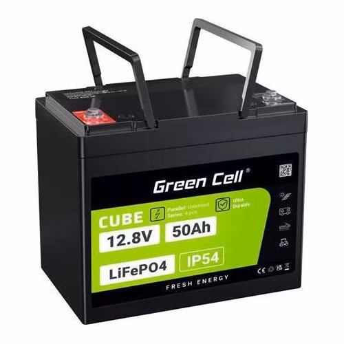 Green Cell CUBE LiFePO4 50Ah 12.8V 640Wh Lithium Iron Phosphate Battery for Camper, Golf Cart,Wind Power Plant