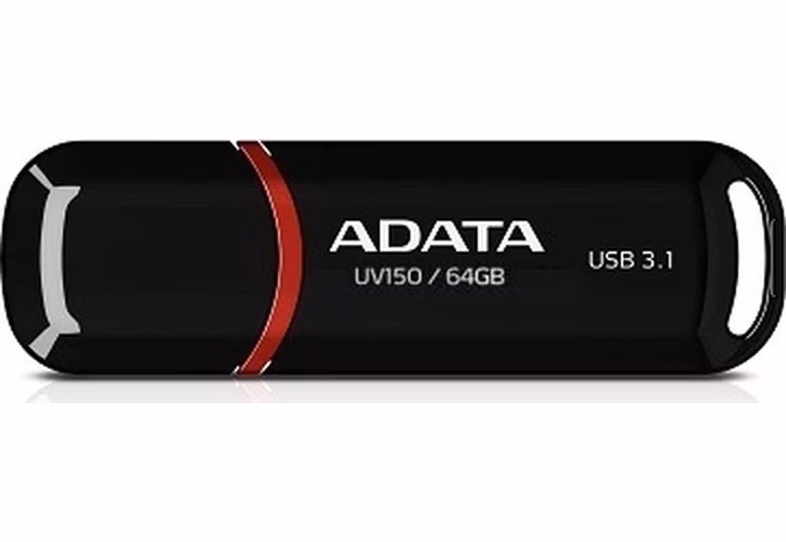 ADATA Flash Disk 64GB UV150, USB 3.1 disk Dash Drive (R:90/W:20 MB/s) čierny