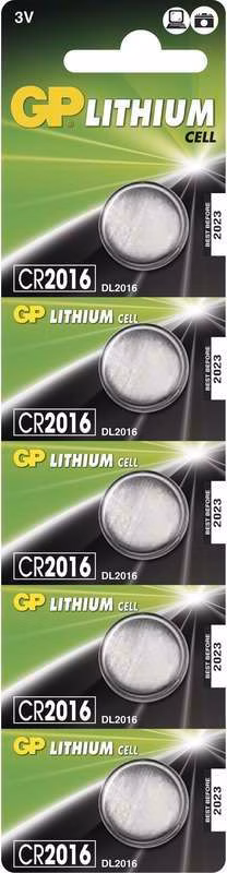 Lithiová baterie GP CR2016 - 5ks