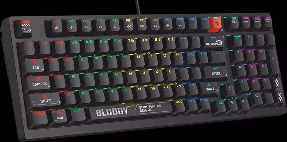 A4tech Bloody S98 Black RGB mechanická herní klávesnice, USB, CZ