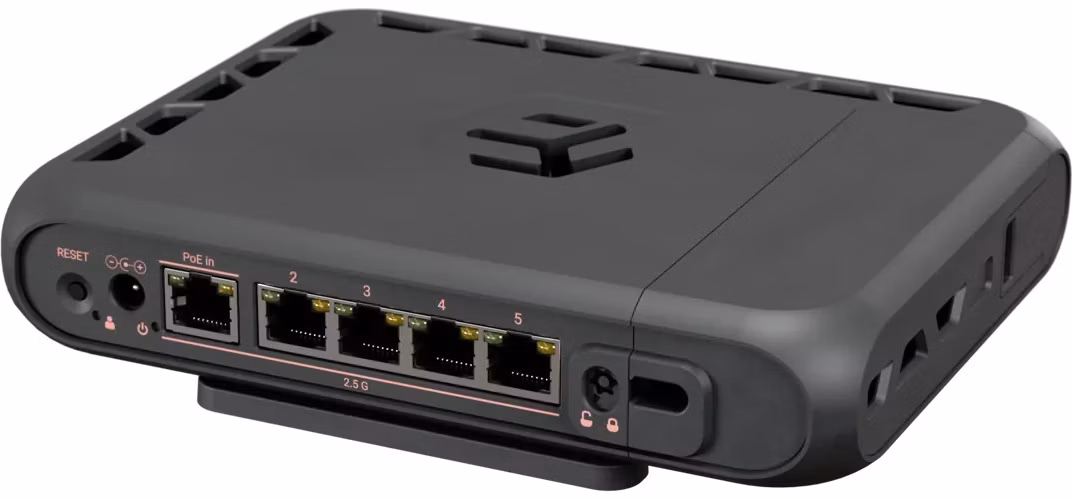 MIKROTIK RouterBOARD hAP ax lite + L4 (800MHz; 256MB RAM, 4xGLAN switch, 1x 2,4GHz 802.11ax plastic case, power supply)