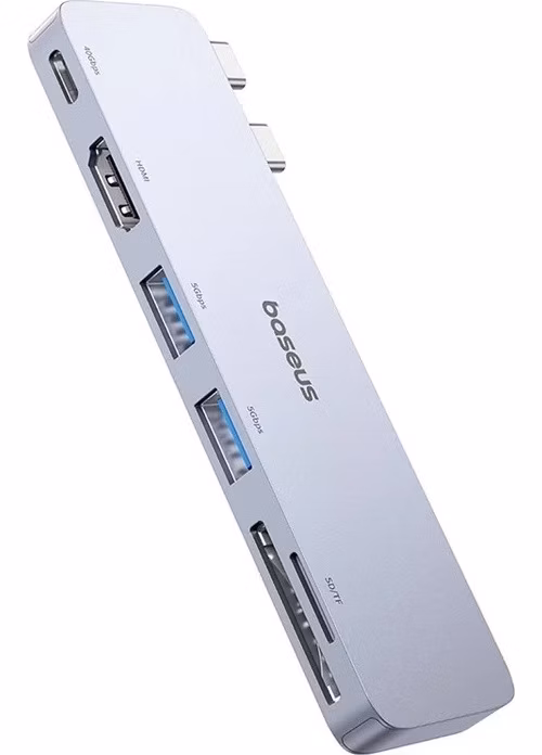 Baseus Dokovací stanice Ultra Joy 6v1 (USB-C PD, 2xUSB 3.0, HDMI, SD/TF) šedá