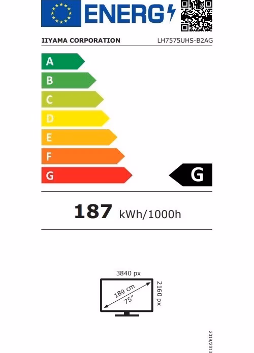 75" iiyama LH7575UHS-B2AG: IPS, 4K UHD, Android, 24/7