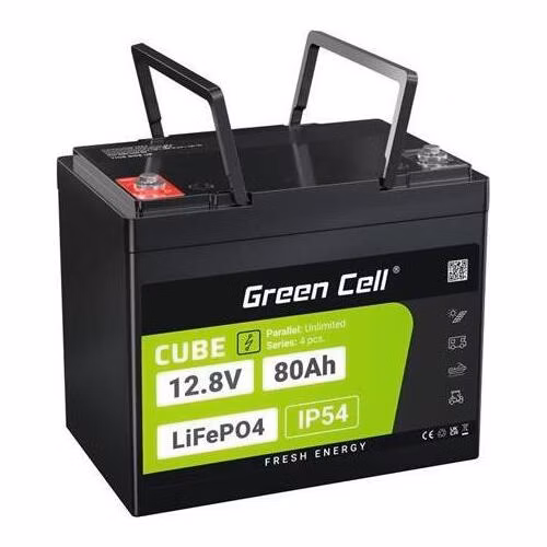 Green Cell Baterie CUBE LiFePO4 80Ah 12,8V 1024Wh lithium-železofosfátová baterie pro obytné vozy, čisticí zařízení, kempování