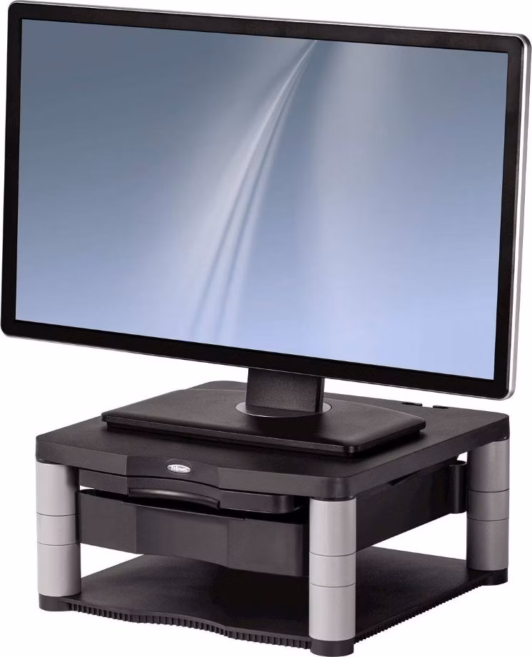 FELLOWES stojan pod monitor PREMIUM PLUS/ 340mm x 166mm x 338mm/ černo-šedý