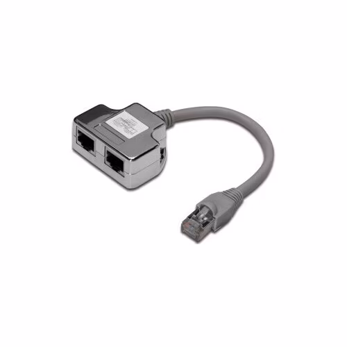 Digitus Adaptér pro patch kabel CAT 5e, 2x CAT 5e, stíněné PC-PC, 2x samice RJ45 až 1x samec RJ45, 0,19 m
