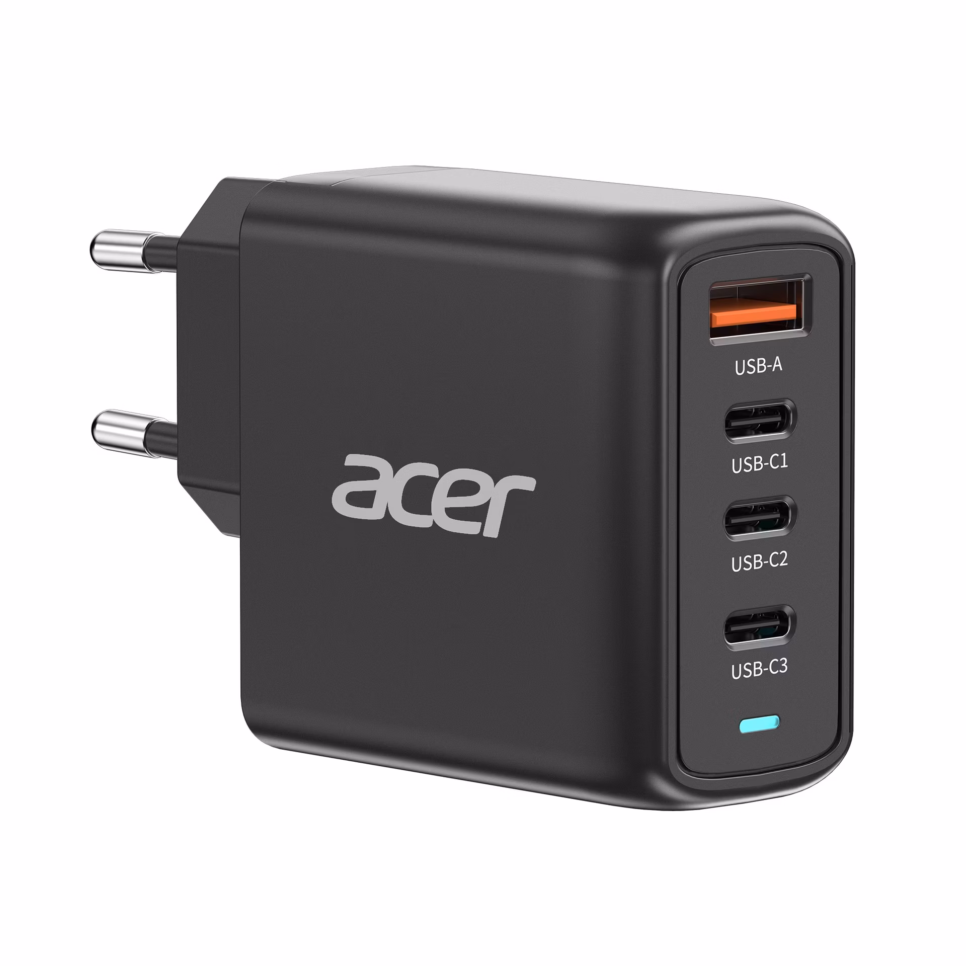 ACER 100W PD GaN charger - black; 3x USB Type-C + 1x USB Type-A , černá - nabíječka s Power Delivery a GaN = nitrid galia