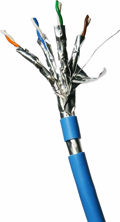 DATACOM F/FTP drát CAT6A  LSOH Eca 500m cívka, plášť modrý
