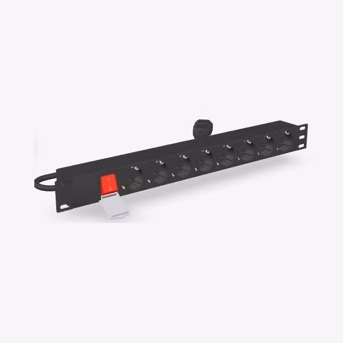 GEMBIRD rozvodná jednotka PDU s 8 zásuvkami Schuko, výška 1U, 10 A, zástrčka C14, kabel 3 m