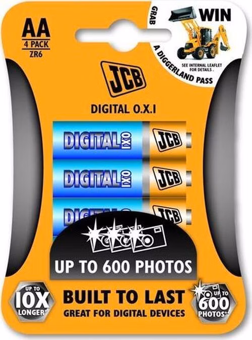 JCB OXI DIGITAL alkalická batéria LR06/AA, blister 4 ks