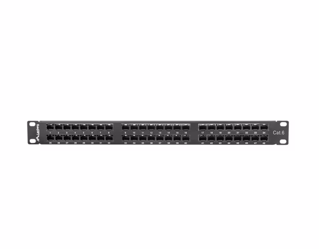 LANBERG PATCH PANEL 48 PORTŮ 1U 19" CAT.6 UTP ČERNÝ