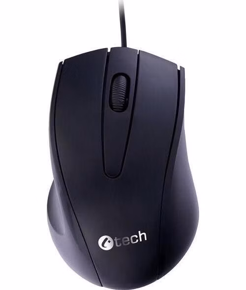 C-TECH Myš WM-07/Ergonomická/Optická/Pro praváky/1 200 DPI/Drátová USB/Černá