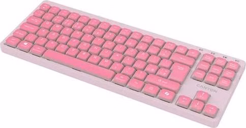 Canyon OnType 10, klávesnica, mechanická, USB, multimediálna, ružová