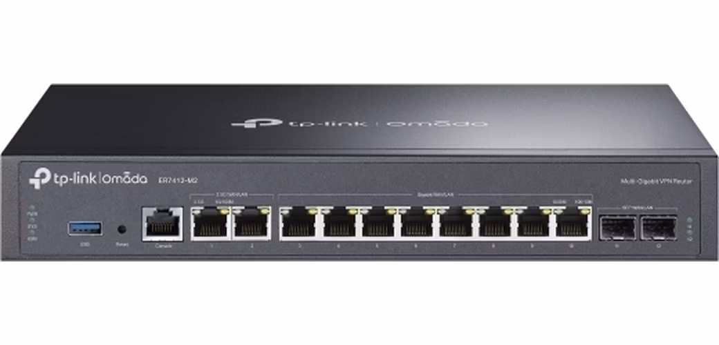 Omada Multi-Gigabit VPN Router PORT: 2× 2.5G WAN/LAN RJ45 Port, 2× Gigabit SFP WAN/LAN Port, 8× Gigabit WAN/LAN RJ45 Por
