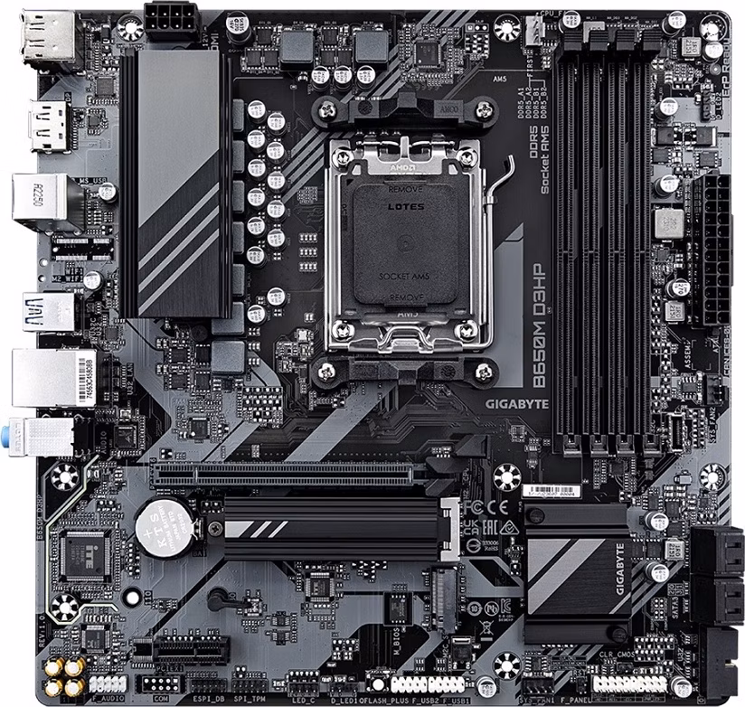 GIGABYTE B650M D3HP / AMD B650 / AM5 / 4x DDR5 / M.2 / HDMI / 2x DP / mATX