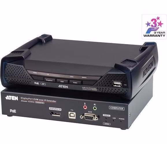 ATEN KE9952 4K DisplayPort Single Display KVM over IP Extender with PoE