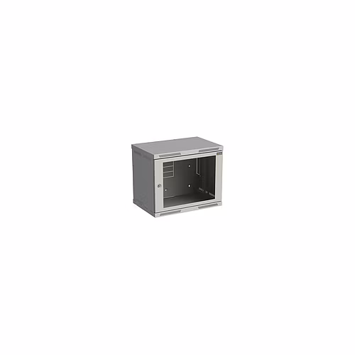 Rozvádzač nástenný SENSA 9U 400mm, dvere sklo, RAL 7035, SENSA-9U-64-11-G