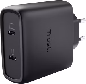 TRUST GaN Nabíječka MAXO 65W 2-Port, USB-C, černá