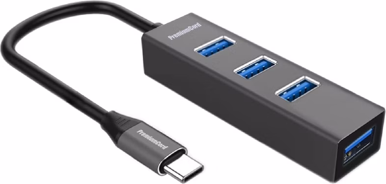 PremiumCord 5G SuperSpeed USB Hub Type C na 4x USB 3.2 Gen 1