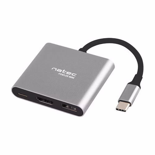 Natec multiport adaptér Fowler MINI USB-C PD, USB 3.0, HDMI 4K