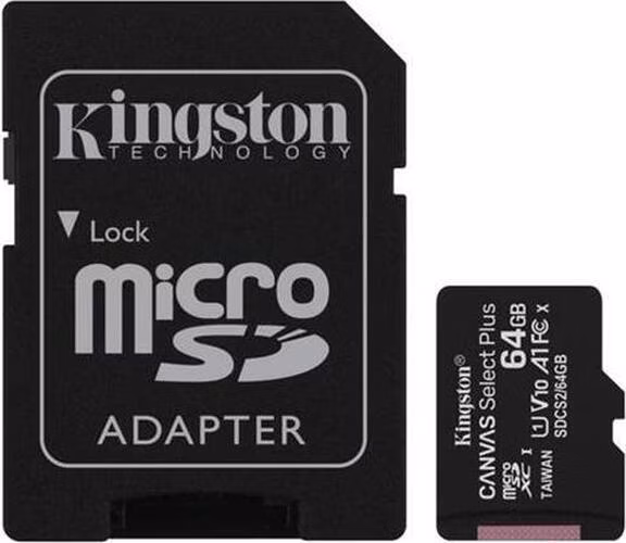 KINGSTON 64GB microSDXC CANVAS Plus Memory Card 100MB/s Read, UHS-I Speed Class, U1, V10, A1 (64GB)