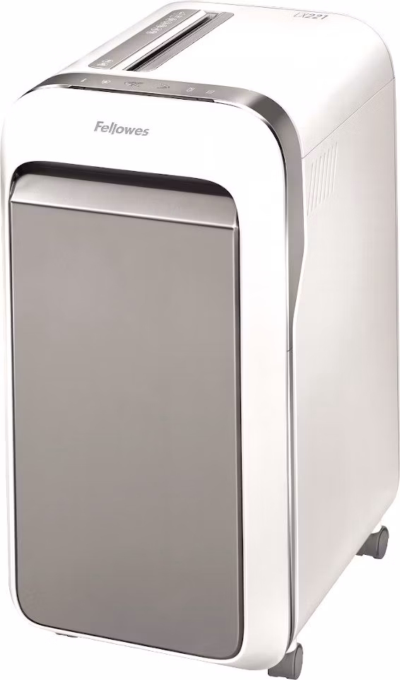 FELLOWES skartovač LX 221/ křížový řez 2x12mm/ objem koše 30 l/ stupeň utajení P-5 (tajné)/ bílý