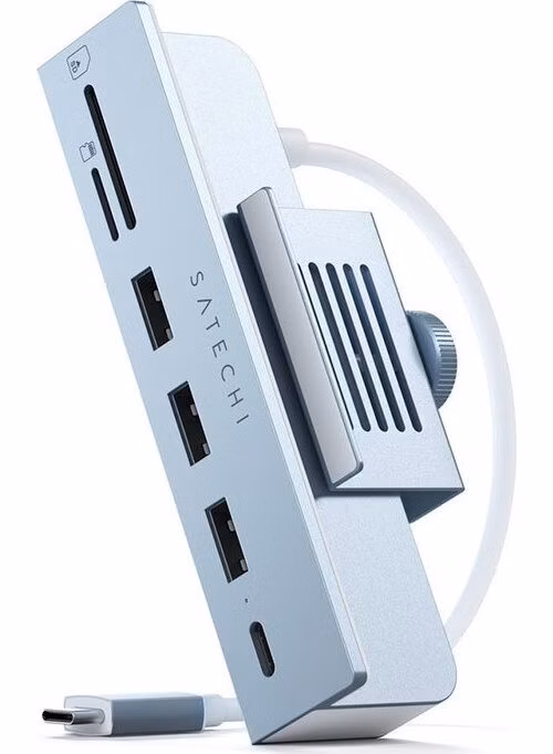 Satechi USB-C Clamp Hub pre 24" iMac 2021 &amp; 2023 - Blue Aluminium