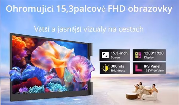 Portable monitor Blackview DCM8 Dual Screen 15.3inch 1920x1200 16:9 LCD 60Hz IPS 178 USB-C 3.1x3, sivo čierny