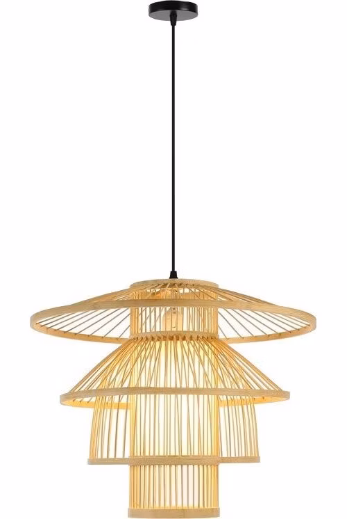 IMMAX BOHO PINCHOS designové závěsné svítidlo, D50cm, E27, bambusové dřevo