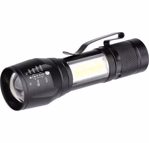 Solight LED kovové svietidlo nabíjacie, 150+60lm, Li-Ion, čierna