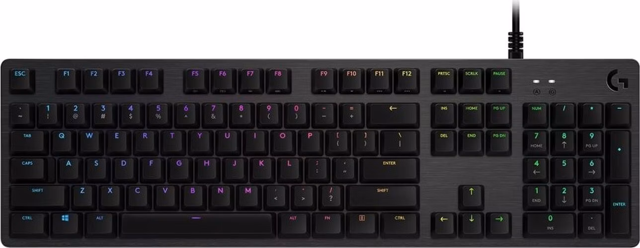 Logitech herní klávesnice G512 LIGHTSYNC RGB/ mechanická/ GX Red/ USB/ US layout/ Carbon