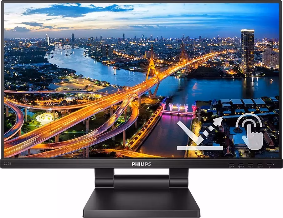 Philips LCD 222B1TC 21,5" 16:9 IPS Touch/1920x1080@75Hz/4ms/250cd/VGA/HDMI/DP/3xUSB/Repro/HAS/VESA