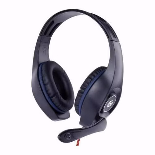 GEMBIRD herní headset s ovládáním hlasitosti, modro-černý, 3,5mm konektor