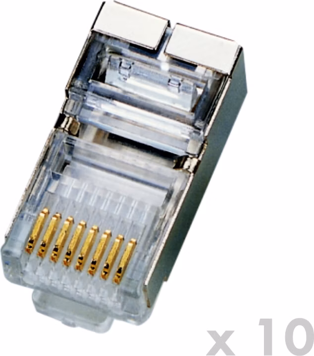 Konektor RJ45 STP Cat5e 8p8c 10 ks, pre drôt