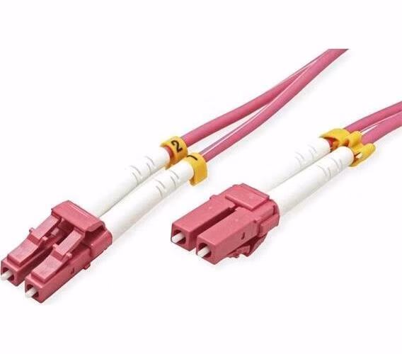 Optický kábel LC-LC, 2m Duplex OM4(50/125µm), 3mm, fialový