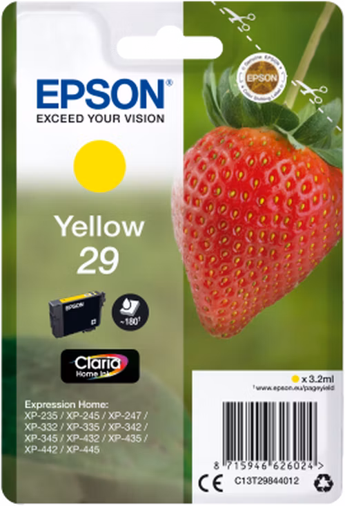 Epson inkoustová náplň/ T2984/ Singlepack 29 Claria Home Ink/ Žlutá