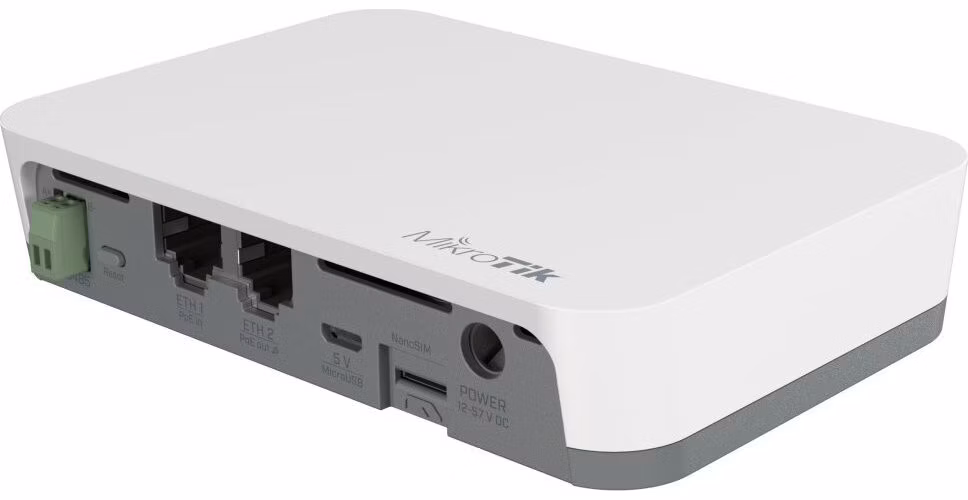 MikroTik KNOT IoT Gateway CAT-M/NB, Bluetooth, 2x LAN, 1x SIM, microUSB, 2.4 GHz b/g/n, L4