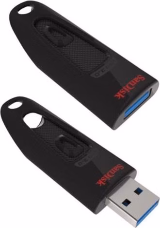 SanDisk Ultra 128 GB Flash disk, USB3.0, 80MB/s