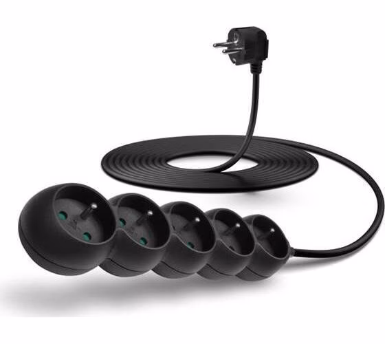CONNECT IT prodlužovací kabel 230 V, 5 zásuvek, 2 m, bez vypínače (černý)