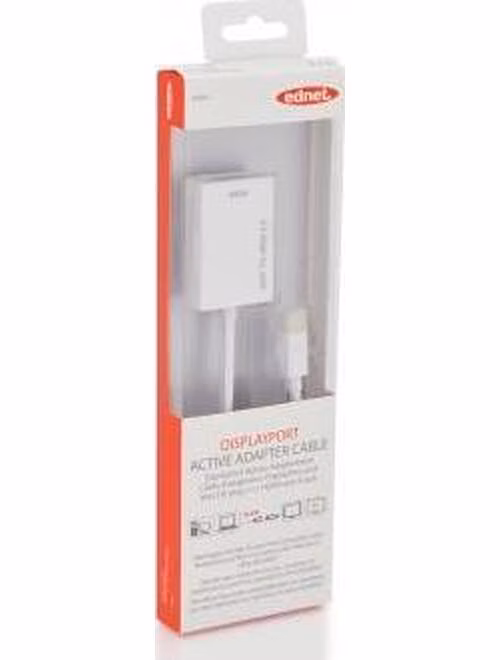 Digitus kabelový adaptér DisplayPort, mini DP samec- HDMI typ A samice, 0,2m, HDMI Ver. 2,0, aktivní, CE, zlato, wh