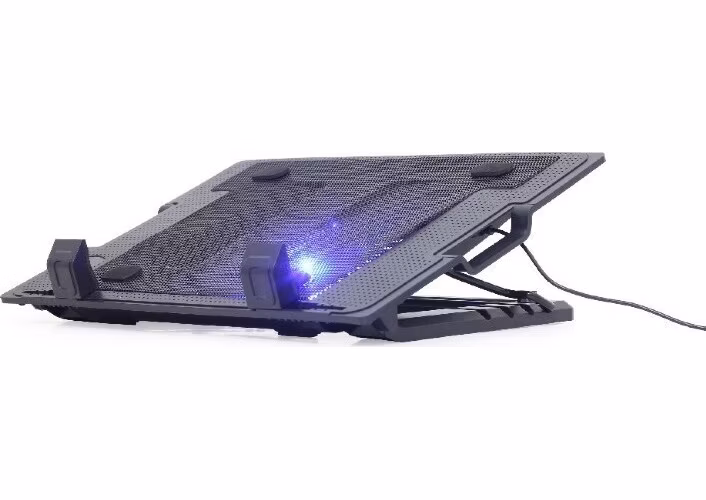 GEMBIRD Stojan na notebook NBS-1F17T-01, pre notebooky do 17", 150 mm ventilátor, LED, čierny