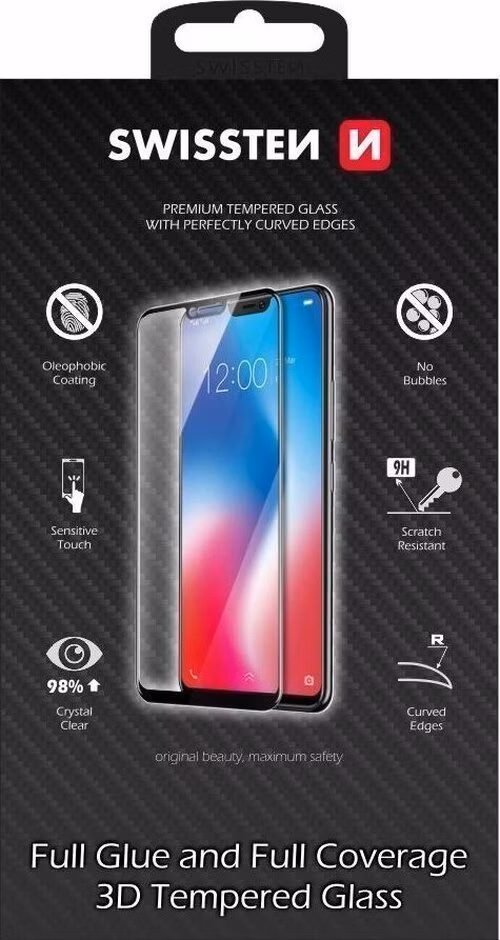 Swissten sklo Ultra Durable 3D FullGlue Glass pro Apple iPhone 14 Plus černé
