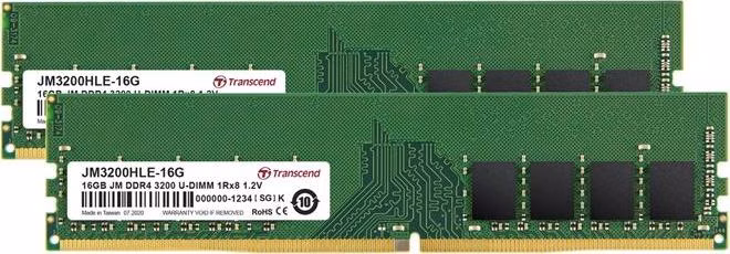 Transcend paměť 32GB DDR4 3200 U-DIMM (JetRam) KIT (2x16GB) 1Rx8 CL22