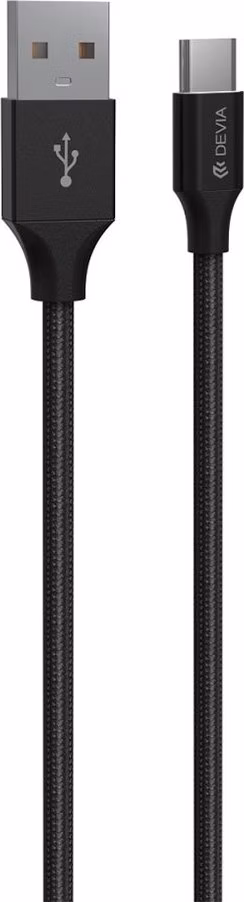 Devia kábel USB-A to USB-C Gracious Woven Cable 1m - Black