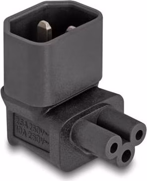 Delock Napájecí adaptér IEC 60320 – z C14 na C5, zástrčka / zásuvka, 2,5 A, 90°, pravoúhlý