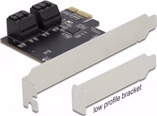 Delock Karta PCI Express x1 SATA se 4 porty - Low Profile