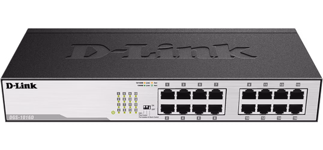 D-Link DGS-1016D 16-portový 10/100/1000 gigabitový stolný/pozemný prepínač